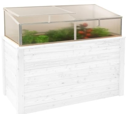 Westmann Aluminium Frühbeetaufsatz Genus 170 | Hochbeetabdeckung mit Polycarbonat-Doppelstegpaneelen | Zubehör für Hochbeet Klassik 170 | Silber | 165x85x41 cm