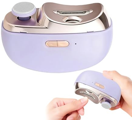 Newest 3 in 1 Electric Nail Clippers, Nail Files, Electric Nail Trimmer, Nail Cutter, USB Rechargeable Automatic Nail Trimmer with Nail File & Polisher, for Adults Baby Kids (Purple)