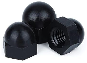 MIKFESPO M3 M4 M5 M6 M8 M10 Schwarze Nylon-Hutmutter, Zierkappe, halbrunde Hutmutter(8mm-10pcs)