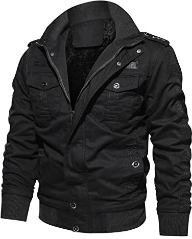 Giacca Militare Calda Invernale Cappotto con Cappuccio Giubbotto Imbottito in Cotone Uomo Staccabile a Vento Parka da Esterno Media Lunga