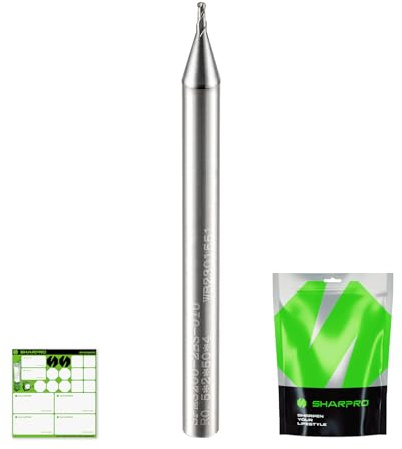 Fresa de cabeza de bola de carburo de tungsteno, 2 cortes, vástago de 4 mm (SHK), diámetro de corte de 1 mm, revestimiento de AlCrN, adecuado para acero de aleación