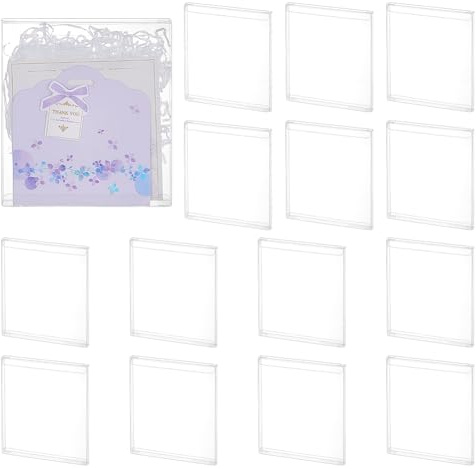 BENECREAT 15 Packung Transparente Geschenkbox 20.1x18.2x1.65cm Rechteckige Transparente PET Geschenkboxen Zum Verpacken Verkauf Party Geschenke Hochzeit Unternehmen