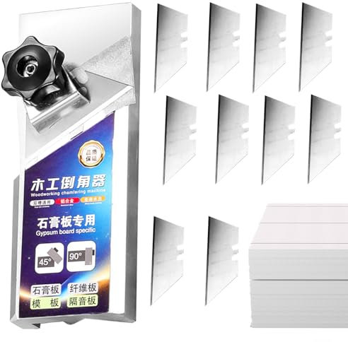 Rabot À Chanfreiner Pour Plaques De Plâtre | Chanfrein V en Alliage d'Aluminium | Chanfreineuse Multifonction 45 Degrés À Bord Antidérapant Pour Découpe Placo, Plomberie Domestique Et Travaux