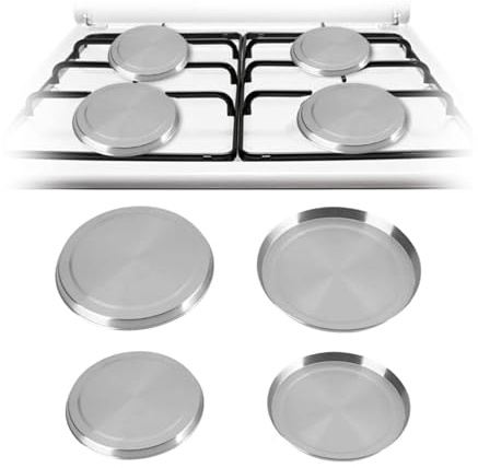 4 pezzi 21und17cmCoperchio di Protezione in acciaio Inox,Set di coperchi per Piano Cottura,Copri piano cottura tondi,Rotonde in acciaio inox per piastre di cottura,per fornelli e padelle elettrici