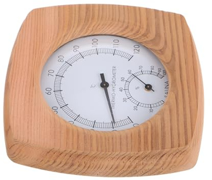 ADOCARN Thermomètre et Hygromètre pour Sauna Bois à Eau Mesure Température et Humidité pour Salle de Bain et Bain Vapeur Monté Mural Simple et Pratique