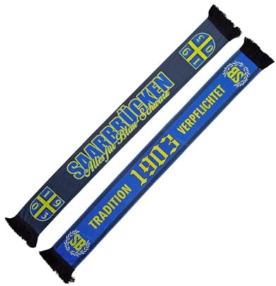Wallitschek Polyesterschal Saarbrücken - Alles für Blau-Schwarz, Fussball, 1903, Fanschal, hochwertiger Premiumstoff, kräftige und klare Farben, gedruckt