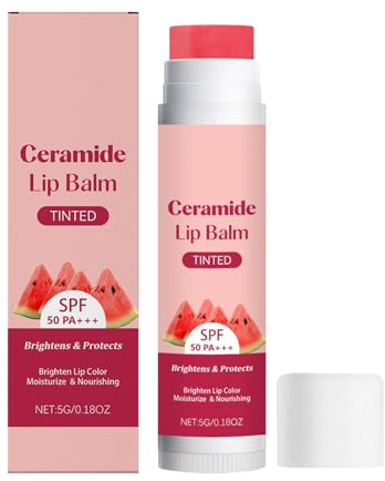Bálsamo Labial Con Color Para Mujer | Protector Labial SPF 50 con Brillo Hidratante - Barra Hidratante Natural - Para Viaje Eventos Exteriores Citas Cumpleaños San Valentín Fiestas