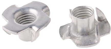 Dado a quattro artigli zincato, M3 M4 M6 M8 M10 M12 Dado for altoparlante a T Quattro griffe Inserto cieco Dadi a Ferramenta for mobili in legno(M10,20PCS)