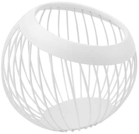 Toyvian Cestino Portafrutta in Ferro Battuto Bianco Moderno Contenitore Decorativo Multiuso per Soggiorno e Cucina Cestino Portaoggetti da Tavolo Salvaspazio