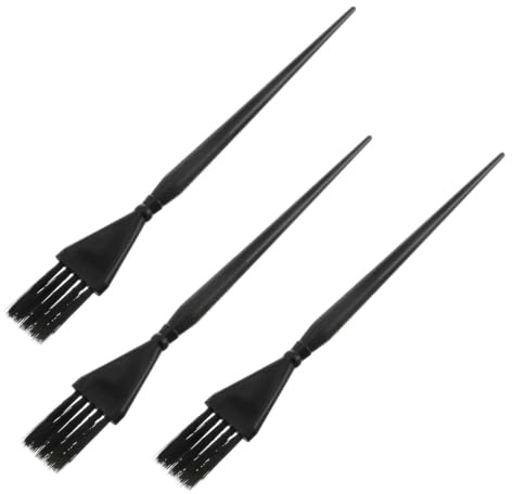 DOITOOL Pennelli per Tintura Applicazione Uniforme Chioma in PC Nero Set 3 Pezzi e Comfort Durante la Colorazione Spazzola Professionale Colore Casuale per Salone e Uso Personale