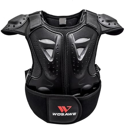 Brustpanzer Kinder, Rückenprotektor Motorrad für Kinder, MT B Protektoren Kids, Verstellbarer Motorradjacke mit Polstern für Motorrad, Snowboarden, Skifahren, Skaten und Rollerfahren
