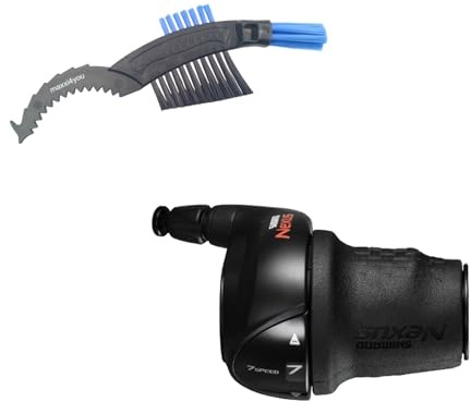 maxxi4you SHIMANO Nexus SL-C3000 Drehgriffschalter 7-Gang inkl. Schaltzug schwarz inkl Fahrrad Kettenbürste
