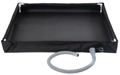 Hoppipola Foldable Camping Shower Base 80x80cm Portable Shower Tray with Drain Valve and Pipe Oxford Fabric Travel Beach Garden Car Cleaning Green