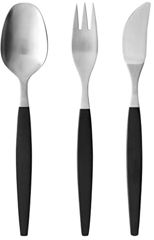 Gense Focus de Luxe Ensemble de couverts 12 pièces Acier noir/mat