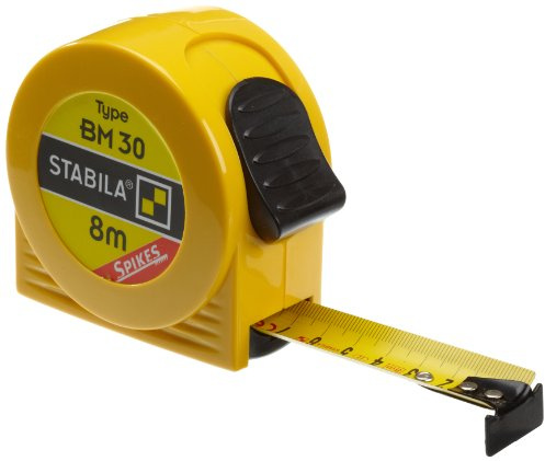 STABILA Taschenbandmaß BM 30, 8 m, mit Spikes-Haken