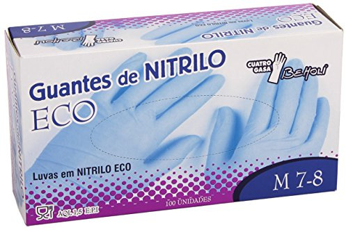 Guantes de nitrilo blue safe, talla M 7-8
