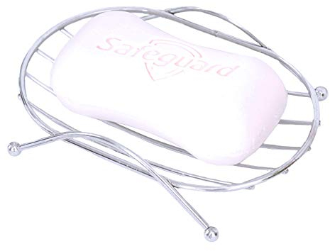 EQLEF Jabonera de acero inoxidable, 2 piezas de bandeja de jabón duradera con forma ovalada para ducha/baño/cocina