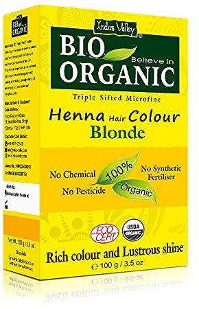 Indus Valley Bio Organic Natural Henna Hair Color For Women Blonde 100gm| 100% Gray Hair Coverage And Long Lasting Hair Dye