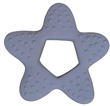 Filibabba® Stern Beißring für Babys | Star Teether Beißring Naturkautschuk | Zahnungshilfe (Powder Blue)