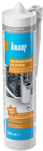 Knauf Naturstein-Silicon – Hochleistungs, Stein-Silikon zum Abdichten, ideal geeignet für das Verfugen von Marmor und Granit, 300-ml, Basalt