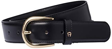 Aigner Gürtel Basic mit S-Schließe gold 126347, schwarz-80 cm