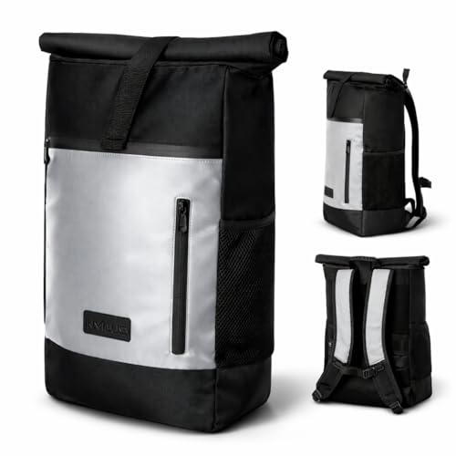 INVILUS® Rucksack Damen & Herren – Extra große Reflektorfläche für mehr Sicherheit im Straßenverkehr – Laptop Rucksack 15 Zoll - Wasserabweisend - Anti Diebstahlfach – Fahrradrucksack für Arbeit & Uni