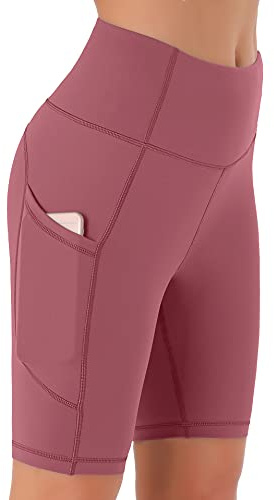 Persit Damen Kurze Leggings, Blickdicht Radlerhose mit Taschen