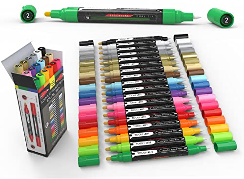 Rotuladores acrílicos, marcadores vibrantes surtidos para pintura en roca, lienzo, vidrio, tazas, madera, cerámica, tela, metal, álbumes de recortes, no tóxico, secado rápido, multisuperficie,