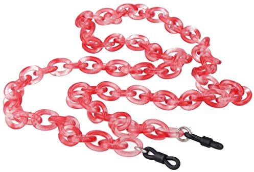 Farbenfrohe Brillenkette KC10 mit Gummischlaufe und Stopper im leuchtenden Rot