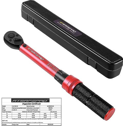 ATsafepro Fahrrad Drehmomentschlüssel 3-25 Nm, 1/4 Drehmomentschlüssel Klein, Drehmoment schlüssel Fahrrad mit dualer Richtungsverstellung und 72 Zähnen für Fahrrad und Motorrad wartung