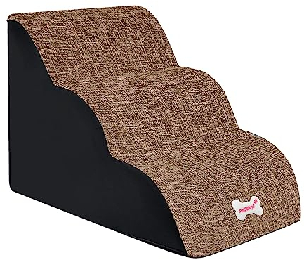 Dickly Hundetreppe, 3 Stufen, Hunderampe für ältere Katzen, abnehmbare tragbare Haustier-Katzentreppe, Hundetreppe, Hundekletterleiter für Bett, Auto, Couch,