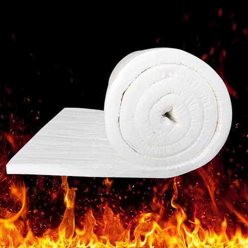 Ceramic Fiber Blanket, Fireproof Insulation Baffle, Rated to 1315°C, Size 80 x 60 cm, 25mm Thick, High-Temperature Resistance for Pizza Oven Stoves, Kilns, Forges, Pipes Insulation