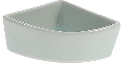 BESPORTBLE Ceramic Triangular Feeding Bowl for Hamsters Durable Water Basin Easy to Clean Pet Dish for Animals Like Hedgehogs and Bears Anti-tip Design Blue Color