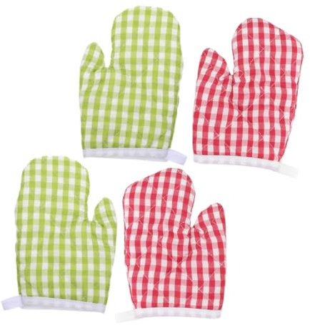 Alipis 2pairs Insulated Gloves Oven Mitts Heat Resistant Thickened Kitchen Cooking Gloves Hand Protection for Baking Microwave Toaster Oven Use