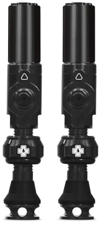 Muc-Off Big Bore Hybrid Tubeless Valves - Maximum Air Flow CNC Aluminium Valve System - Coreless Design for Presta Rims - Fast Inflation and Sealant Fill - Black, 45mm