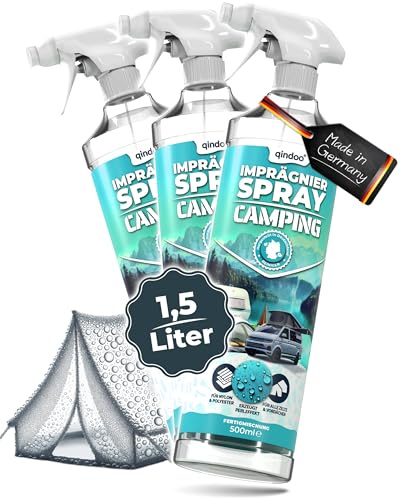 Qindoo Zeltimprägnierung Camping Imprägnierspray für Zelt-Stoffe, Markisen, Vorzelt, Planen, Rücksäcke