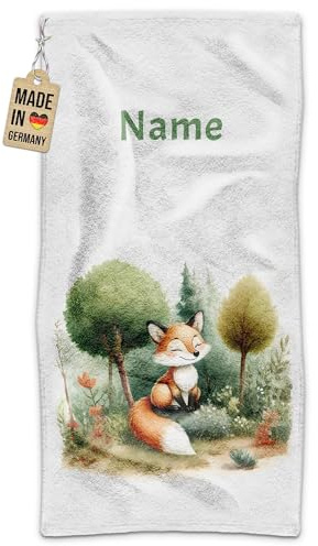 Print Royal PR Kinder-Handtuch mit Name personalisiert - Fuchs - Geschenk für Jungen und Mädchen, Kindertag, Schwimmunterricht | Handtuch Personalisieren 140 x 70 cm