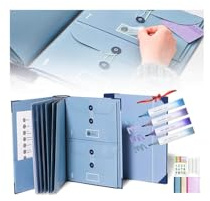 if I Die Binder - Important Document Organizer, Bound Expanding File Folder for Important Papers, Emergency Binder, Birth Certificates, Social Security Cards, Passports, Photos, and Letters (Blue)