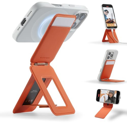 MOFT Phone Tripod Wallet,Magnetic Wallet Stand,NFC-enabled Card Holder,Pocket-Size Selfie Stick,MOVAS Leather,Adjustable Stand for Travel,Vlog,Video Call,Photography&Hands-Free Streaming, Sunrise