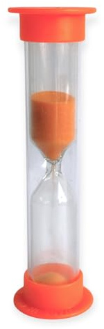 DE Healthcare Products – Sanduhr (3 min), Zahnputzsanduhr, Tee-Uhr, Zähneputzen/Tea Timer, farbige Zahnuhr für Kinder, orange, 1 Stück