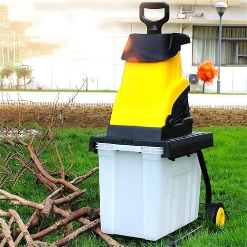 2500W Branch Shredder,4500r/min Garden Tree Wood Chipper,Electric Leaf Shredder,Multifunctional Branches Leaves Wood Crusher,Maximum Cutting Diameter: 45mm,with 45L Box,for Garden,60m