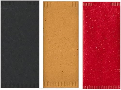 100 Buste portaposate di carta paglia 11x24 monouso con Tovagliolo Doppio Velo - Buste carta Porta Posate coltello forchetta cucchiaio per bar, pizzerie, ristoranti avana o bordeaux o nero (BORDEAUX)