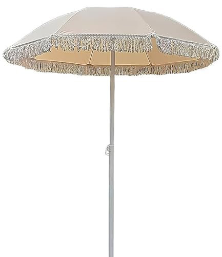 Ombrellone regolabile da 140 cm, con nappe, protezione UV, design pieghevole, perfetto per giardino, balcone e terrazza (base non inclusa)