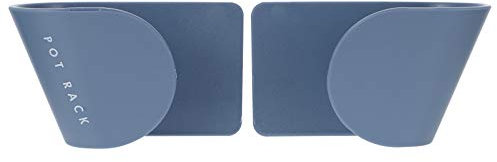 Healifty 3 Pairs Adhesive Pot Lid Holder Wall Mounted Lid Rack for Kitchen Storage Split Type Design for Easy Access Stylish Blue Color No Drilling Required