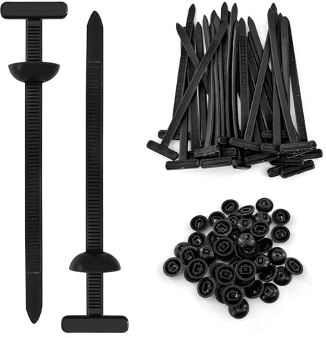 Wanheart 100pcs Nylon Universal Cable Tie Buckle - Heavy Duty Self-Locking Nylon Zip Tie Clip Holder, Multipurpose Universal Zip Tie Accessory for Quick Fastening, Auto Repair and Daily Applications