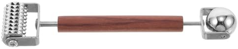WOONEKY Massaggiatore Facciale Multifunzione in Legno e Acciaio Inossidabile Design 3d per Viso e Contorno Occhi, Portatile per Skincare e Riduzione delle Rughe