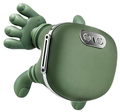 CreaCare Bionic Neck Massager with Adjustable Heat, Portable Deep Tissue 4D Kneading Electric Shoulder Massager, Compact Design with Soft Silicone Massage Heads for Relaxation and Comfort