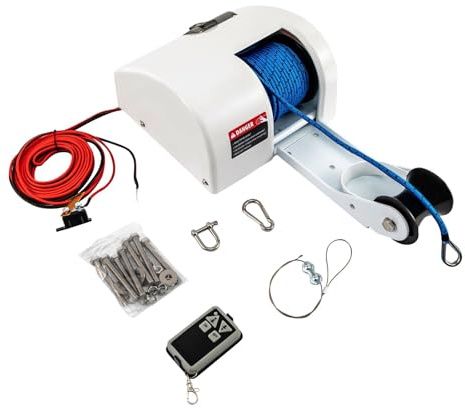 SMTYXS Cabrestante De Ancla Eléctrico Marino 25 Libras con Caída Libre Y Control Remoto Inalámbrico 12 V Rendimiento Potente