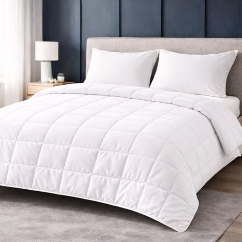 DECASATEXTIL Relleno Nórdico 200 gsm Cama 200 (280x240 cm) – Edredón de Microfibra Ligero, Transpirable e Hipoalergénico – Ideal Verano y Entretiempo – Blanco – Diseño en Caja