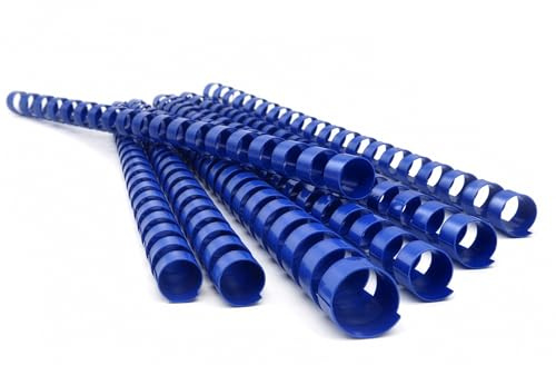 Pavo – Premium Kunststoff Binderücken 8 mm A4 Blau, 100 Stück, 21-Ring, bis zu 40 Blatt – 8001637